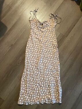 Forever 21 Peach Polka Dot Slip Dress